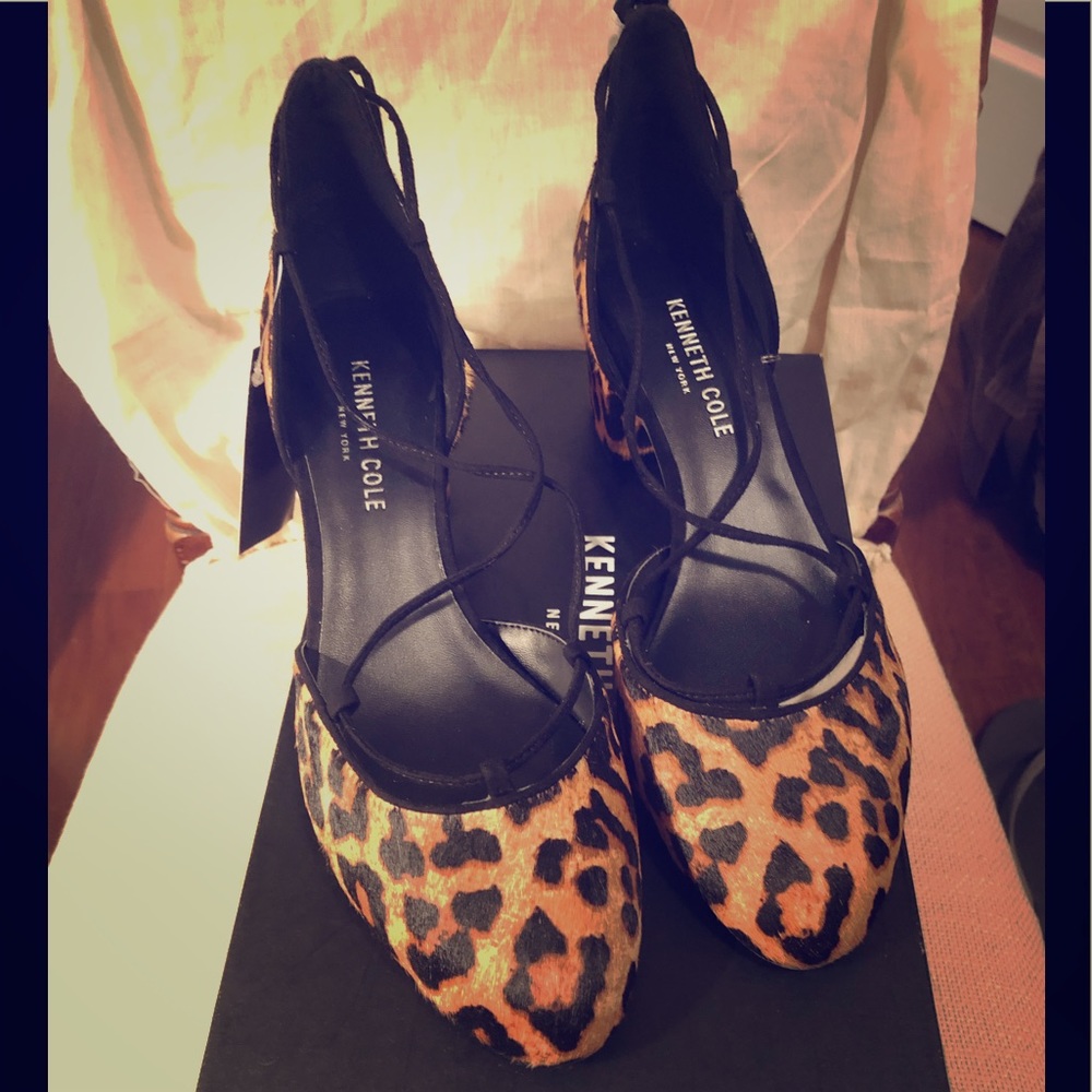NWT Kenneth Cole cheetah print calf hair shoes